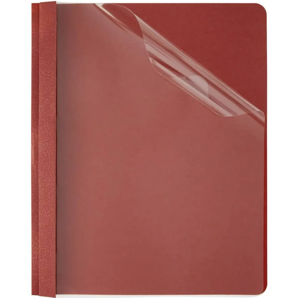 Clear-Front Report Covers, Red, Pack Of 10