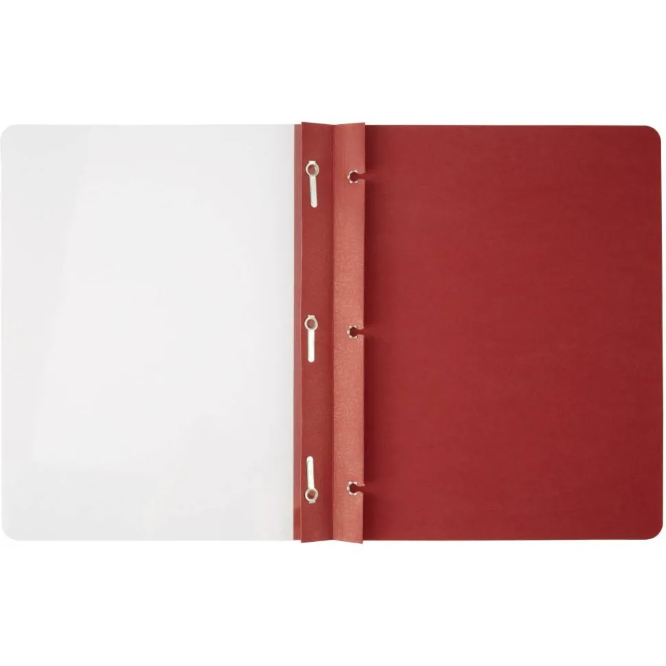 Clear-Front Report Covers, Red, Pack Of 10