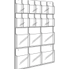 Clear Literature Rack, Combination, 6 Magazine Pockets, 12 Pamphlet Pockets