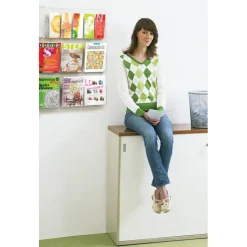 Clear Literature Rack, Combination, 6 Magazine Pockets, 6 Pamphlet Pockets