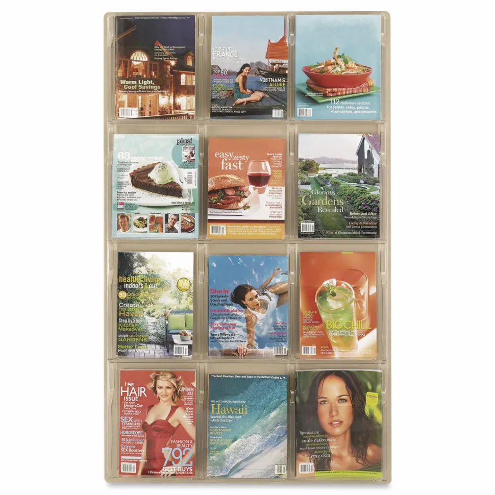 Clear Literature Rack, Magazine, 12 Pockets