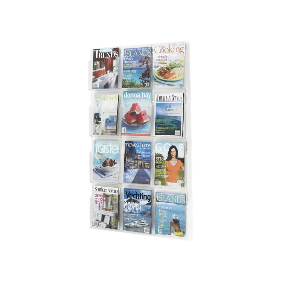 Clear Literature Rack, Magazine, 12 Pockets