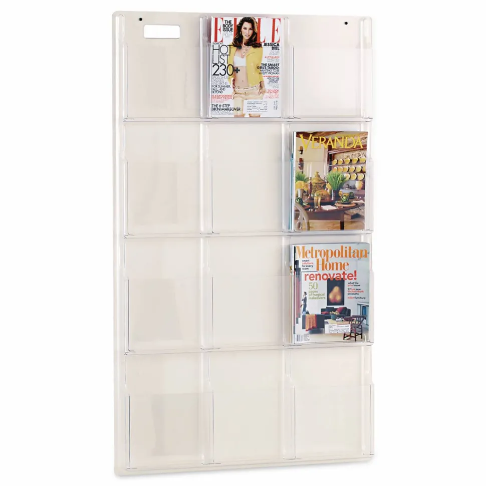 Clear Literature Rack, Magazine, 12 Pockets