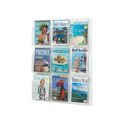Clear Literature Rack, Magazine, 9 Pockets