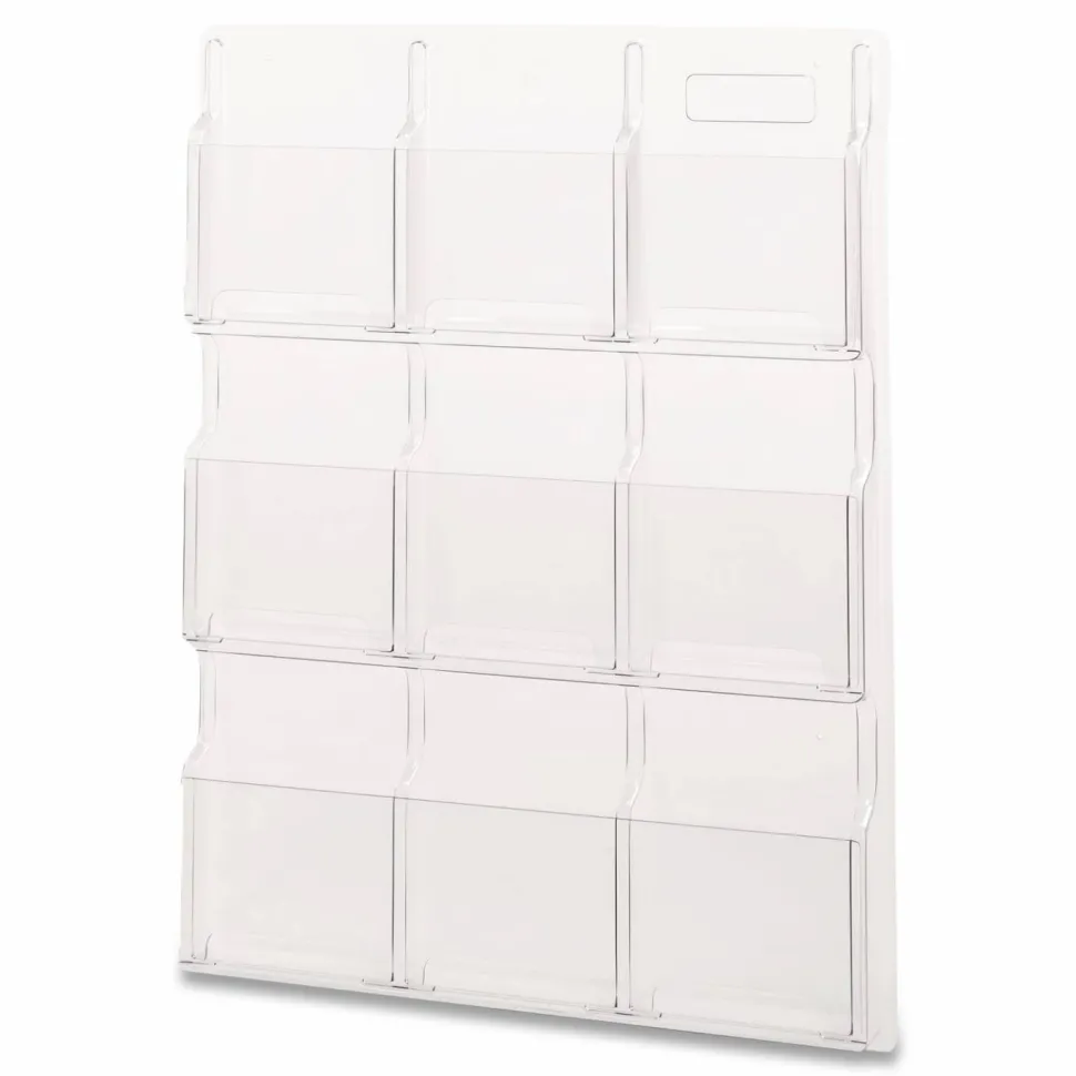 Clear Literature Rack, Magazine, 9 Pockets