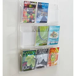 Clear Literature Rack, Magazine, 9 Pockets