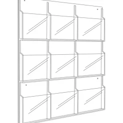 Clear Literature Rack, Magazine, 9 Pockets