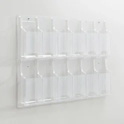 Clear Literature Rack, Pamphlet, 12 Pockets