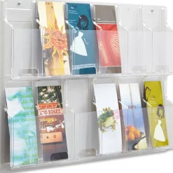 Clear Literature Rack, Pamphlet, 12 Pockets