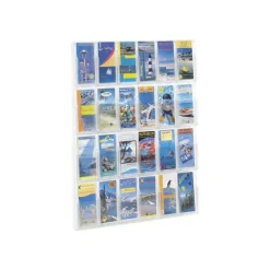 Clear Literature Rack, Pamphlet, 24 Pockets