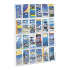 Clear Literature Rack, Pamphlet, 24 Pockets