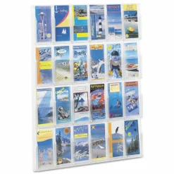 Clear Literature Rack, Pamphlet, 24 Pockets