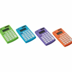 CLI 8-Digit Handheld Calculators, Assorted Colors, Set Of 12 Calculators