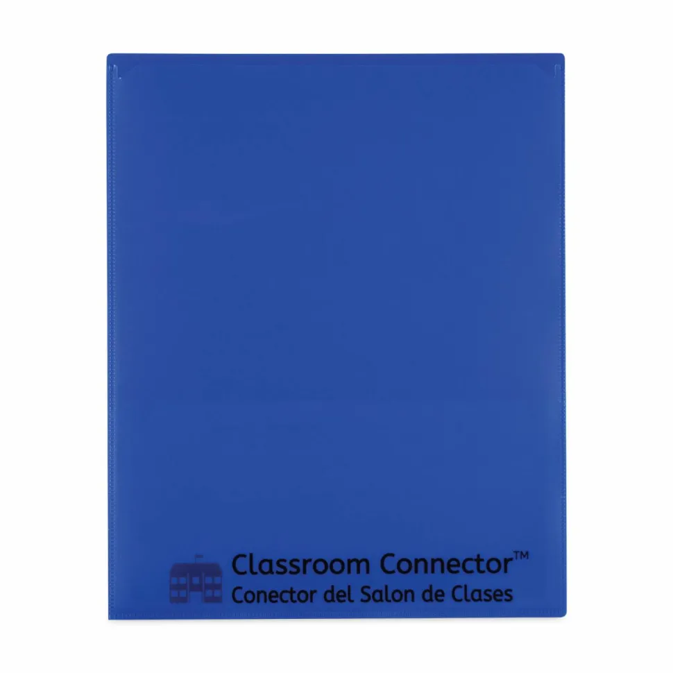 C-Line Classroom Connector Folders, Accommodates 11 x 8.5 Sheets, Blue, 25/Box