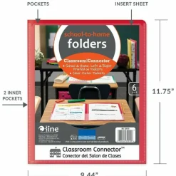 C-Line Classroom Connector Folders, Accommodates 11 x 8.5 Sheets, Clear/Assorted Colors, 6/Pack