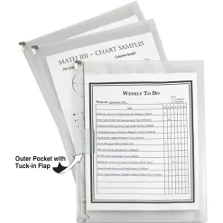 C-Line Zip 'N Go Reusable Poly Envelope with Outer Pocket - Zipper Closure, Clear, 3/PK, 48117