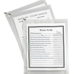 C-Line Zip 'N Go Reusable Poly Envelope with Outer Pocket - Zipper Closure, Clear, 3/PK, 48117