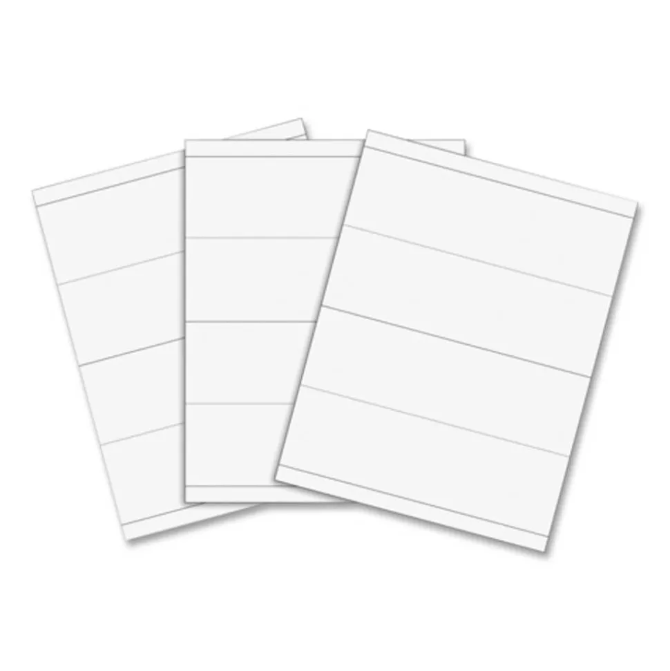 C-Line Embossed Cardstock Name Tents - Letter - 8 1/2" x 11" - White - 100 / Box