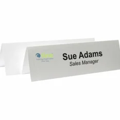 C-Line Embossed Cardstock Name Tents - Letter - 8 1/2" x 11" - White - 100 / Box