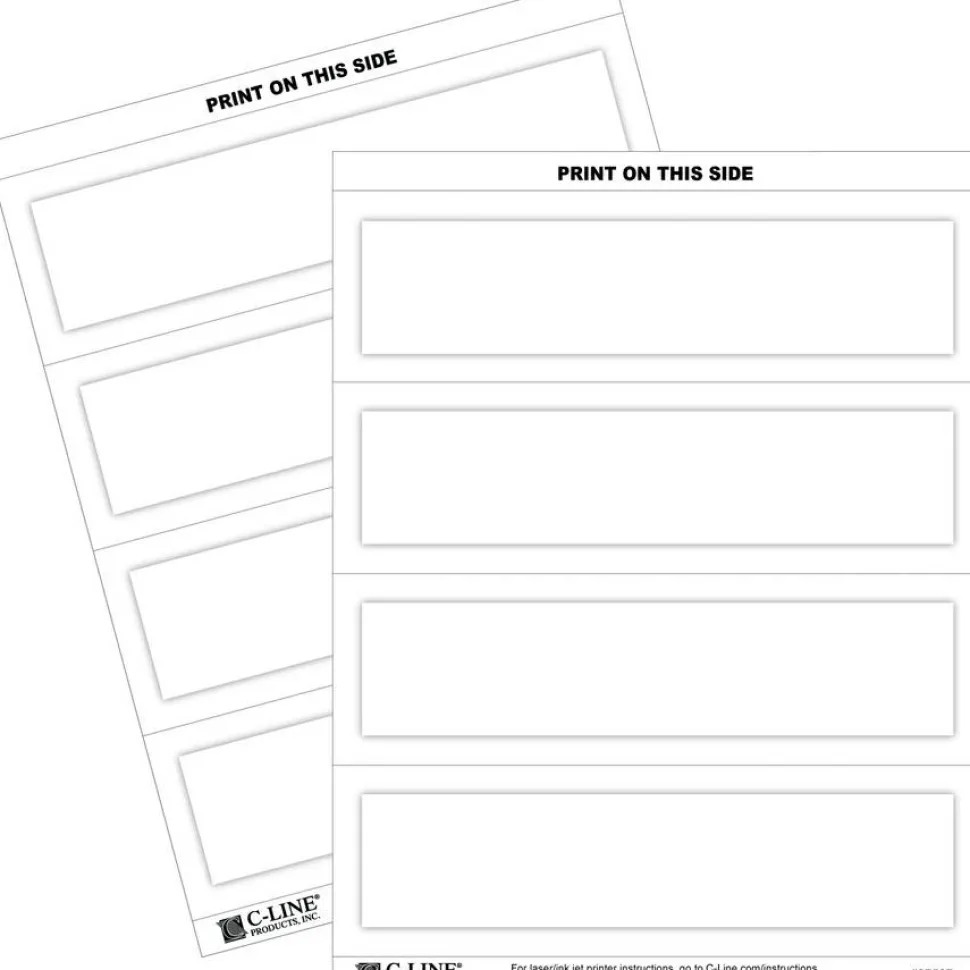 C-Line Embossed Cardstock Name Tents - Letter - 8 1/2" x 11" - White - 100 / Box