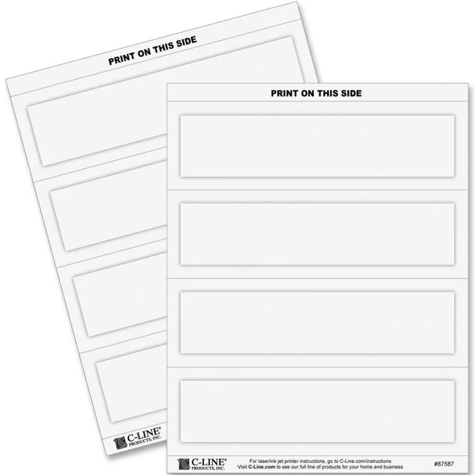 C-Line Embossed Cardstock Name Tents - Letter - 8 1/2" x 11" - White - 100 / Box