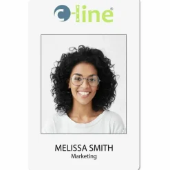 C-Line GraphicS quality video grade - Polyvinyl chloride (PVC) - white - 2.1 in x 3.4 in 100 card(s) name badge cards