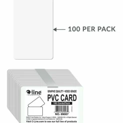 C-Line GraphicS quality video grade - Polyvinyl chloride (PVC) - white - 2.1 in x 3.4 in 100 card(s) name badge cards