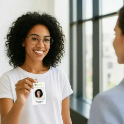 C-Line GraphicS quality video grade - Polyvinyl chloride (PVC) - white - 2.1 in x 3.4 in 100 card(s) name badge cards