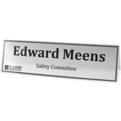 C-Line Heavyweight Rigid Plastic Name Tent Holder - Medium Size, 2-1/2 x 8-1/2, 25/BX, 87597