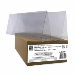 C-Line Inkjet/Laser Name Tent Holders, 11 1/5" x 4 3/10", Clear, Box Of 25