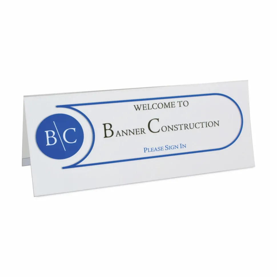 C-Line Inkjet/Laser Name Tent Holders, 11 1/5" x 4 3/10", Clear, Box Of 25