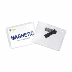 C-Line Magnetic Name Badge Holder Kit, Horizontal, 4w x 3h, Clear, 20/Box