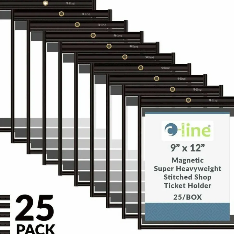 C-Line Magnetic Shop Ticket Holders, Stitched - 9 x 12, 25/CT, 85912