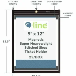 C-Line Magnetic Shop Ticket Holders, Stitched - 9 x 12, 25/CT, 85912