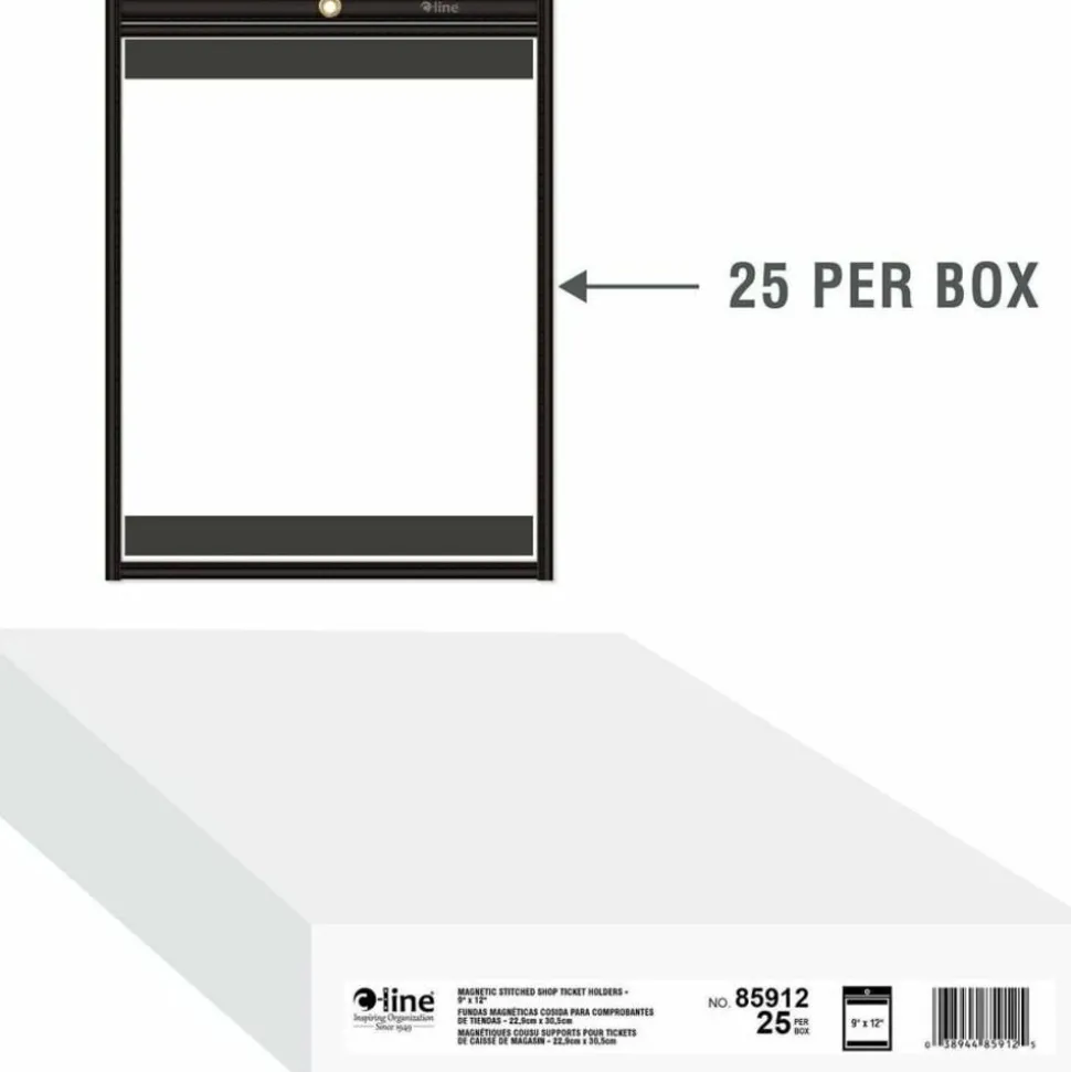 C-Line Magnetic Shop Ticket Holders, Stitched - 9 x 12, 25/CT, 85912