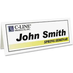 C-Line Name Tents, White, Letter (8.5" x 11"), 65 Lb, Pack Of 50