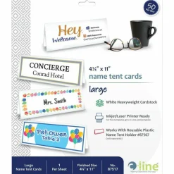 C-Line Name Tents, White, Letter (8.5