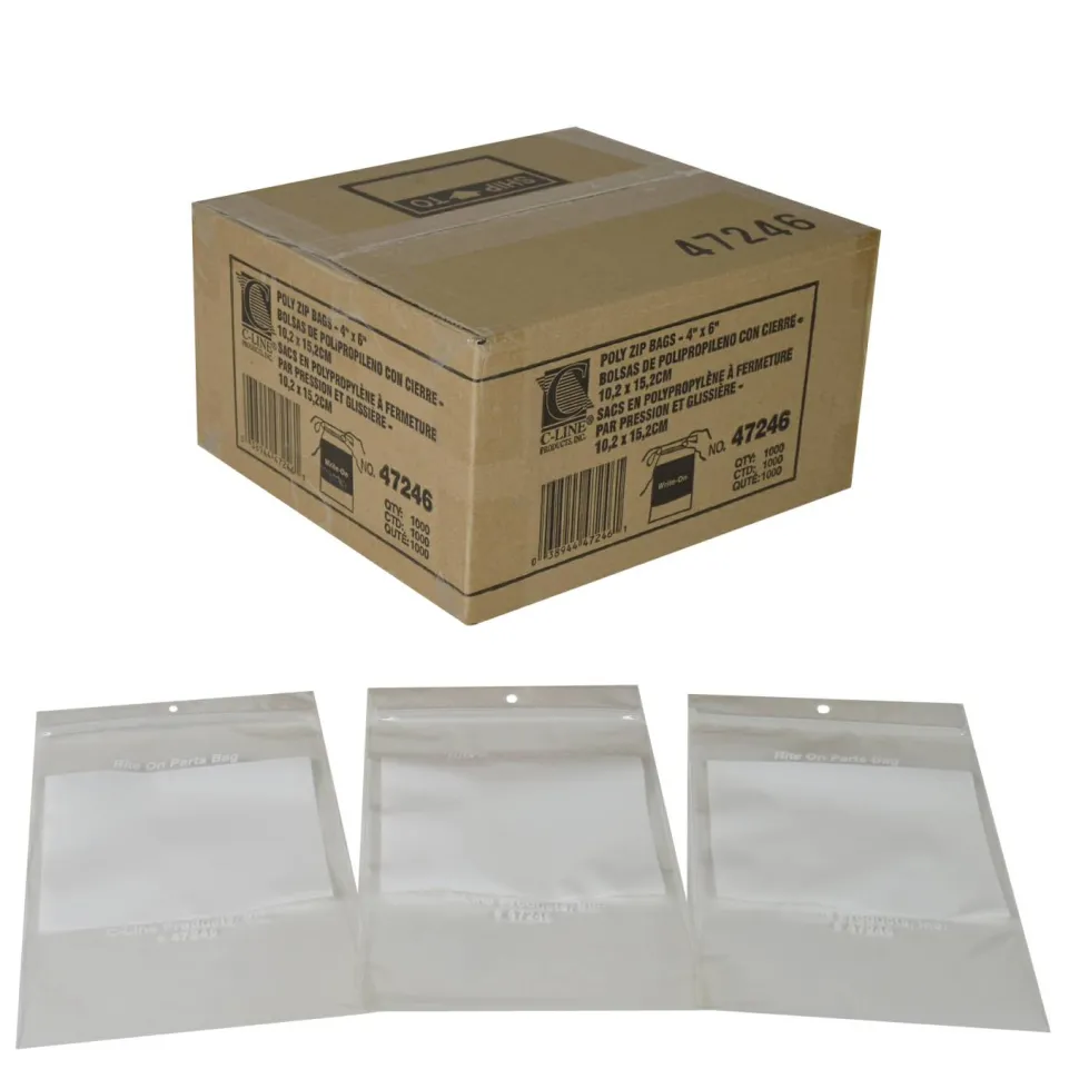C-Line - Packing pouch - 4.02 in x 5.98 in - ziplock - water-resistant - clear - pack of 1000