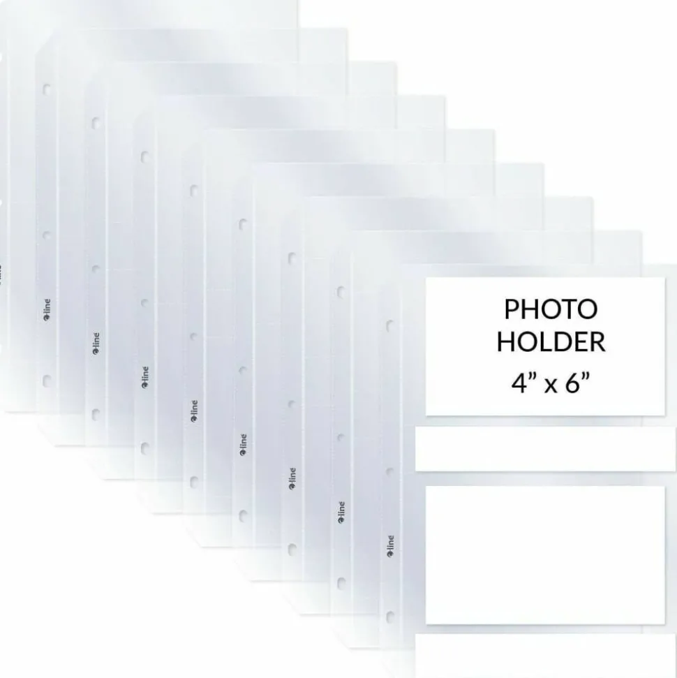 C-Line Photo Holders For Three-Ring Binders, 4" x 6", Box Of 50