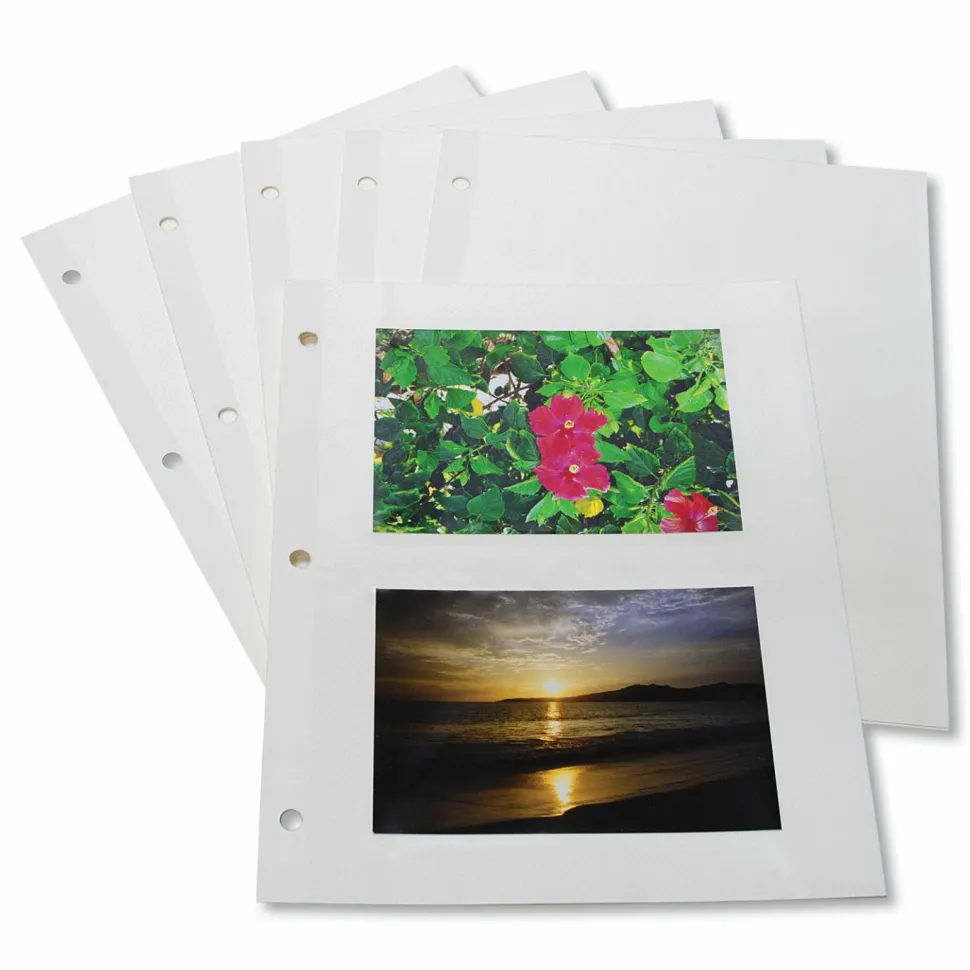 C-Line Photo Holders For Three-Ring Binders, 9" x 11", Box Of 50