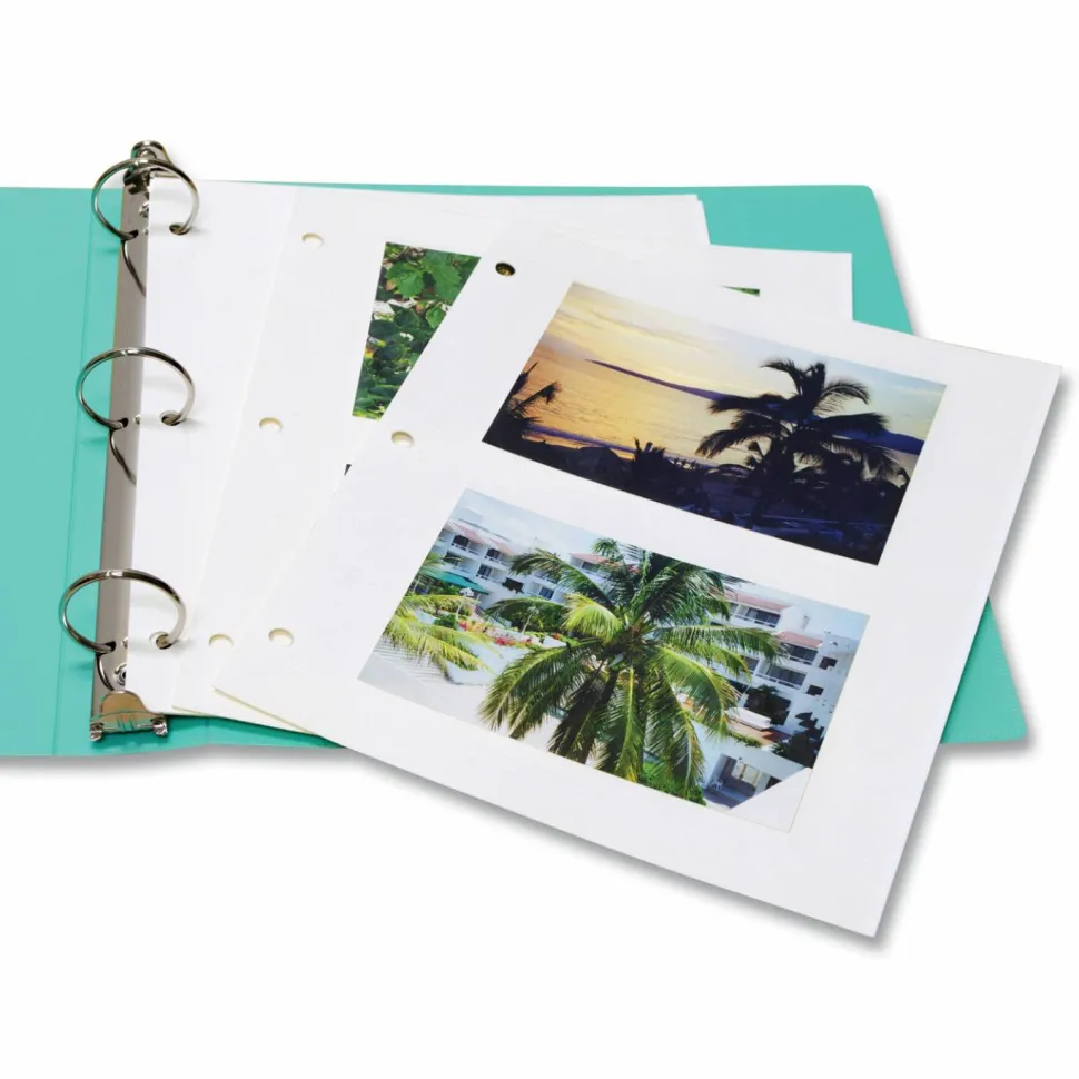 C-Line Photo Holders For Three-Ring Binders, 9" x 11", Box Of 50