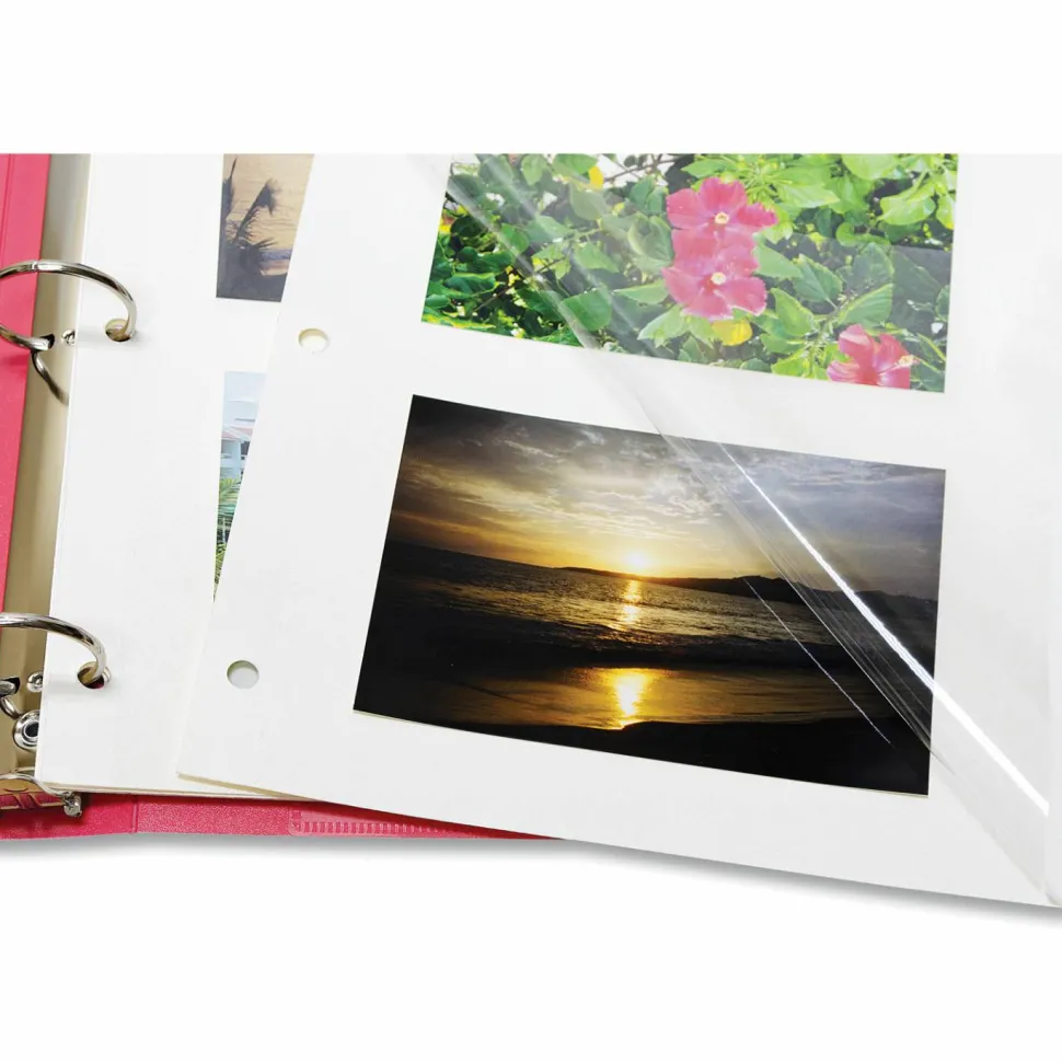 C-Line Photo Holders For Three-Ring Binders, 9" x 11", Box Of 50