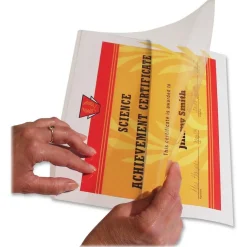 C-Line Quick Cover Laminating Pockets, 12 mil, 9.13" x 11.5", Gloss Clear, 25/Box