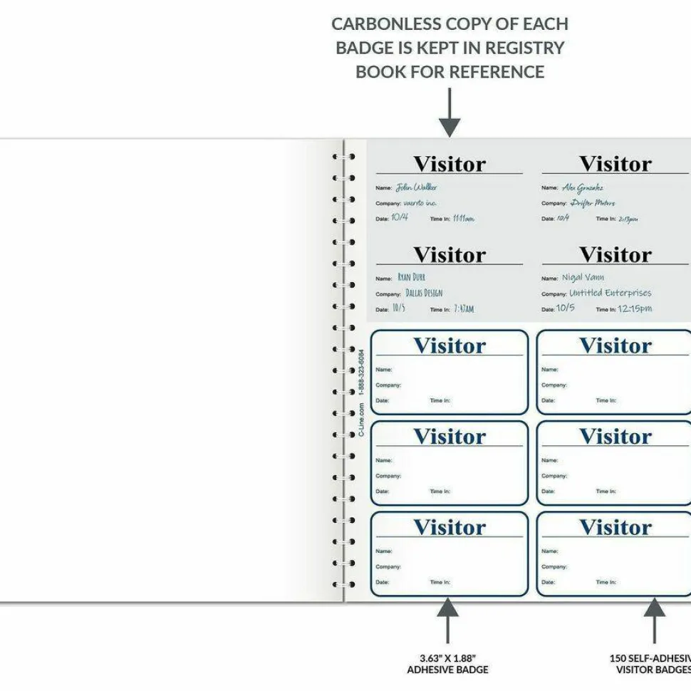 C-Line Registry Log Visitor Badges