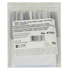 C-Line 87607 Removable Adhesive Label Holder - 0.5" x 3" - 50 / Pack"