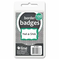 C-Line Self-Adhesive Name Badges, 3.5 x 2.25, Green, 100/Box