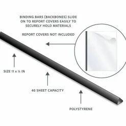 C-Line Slide 'N Grip Binding Bars, 40-Sheet Capacity, 11