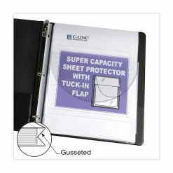 C-Line Super Capacity Super Heavyweight Vinyl Sheet Protectors with Tuck-In Flap - Clear, Top Loading, 11 x 8-1/2, 10/PK, 61027
