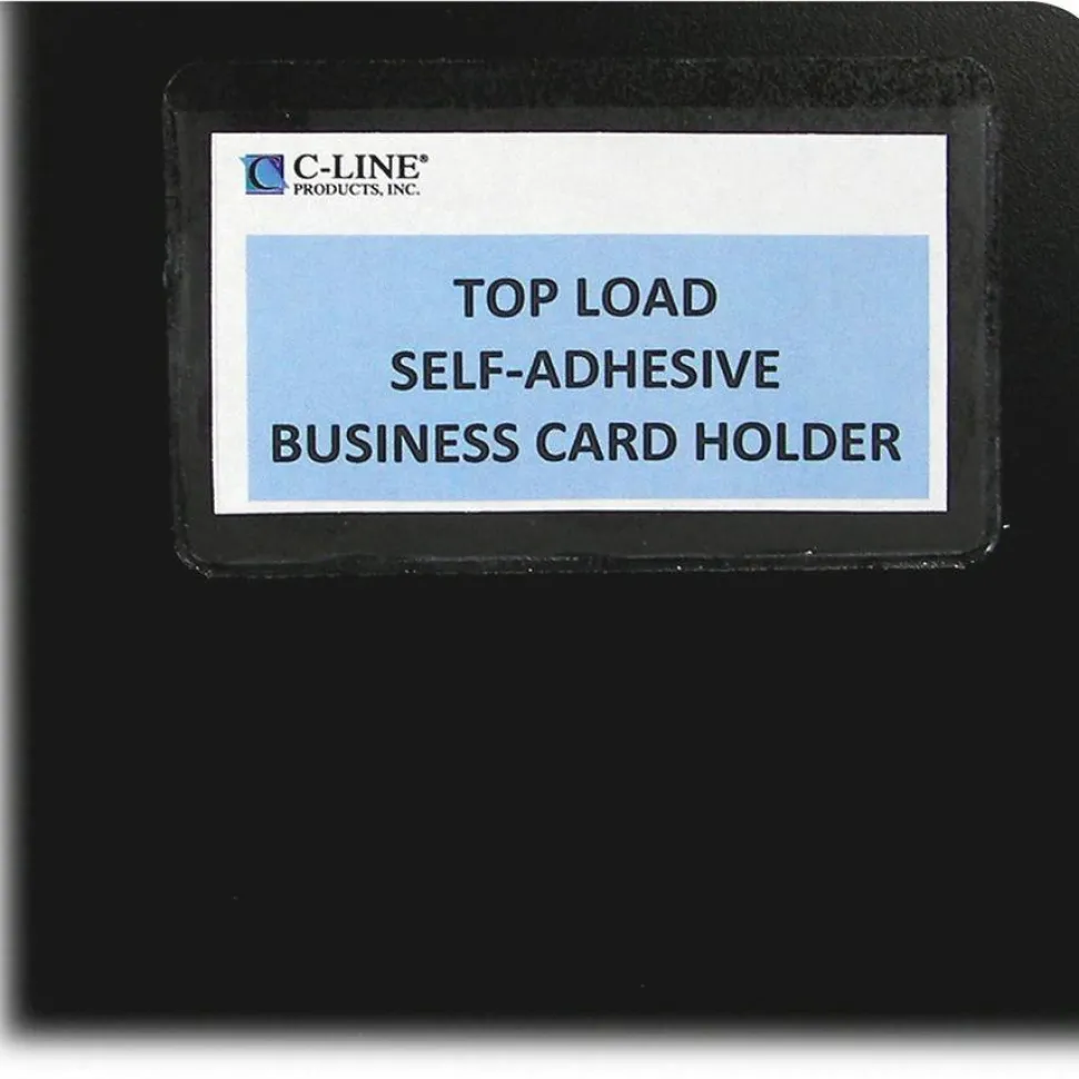 C-Line Top-Loading Business Card Holders, 2" x 3 1/2", Clear, Pack Of 10