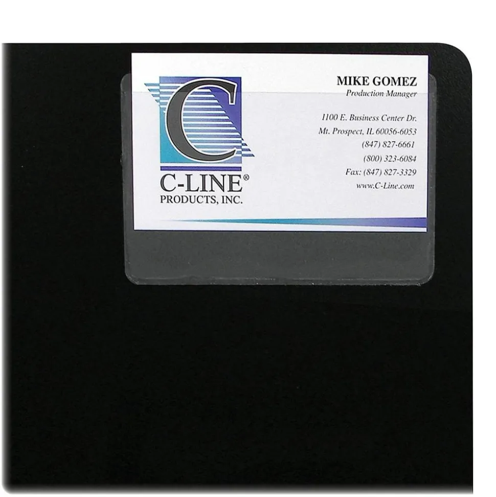 C-Line Top-Loading Business Card Holders, 2" x 3 1/2", Clear, Pack Of 10